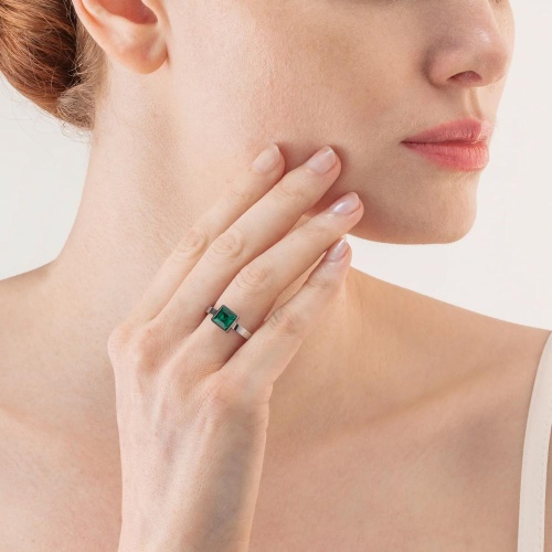 Кольцо Coeur de Lion Dark Green-Silver, 0500/40-0548 60 фото 2